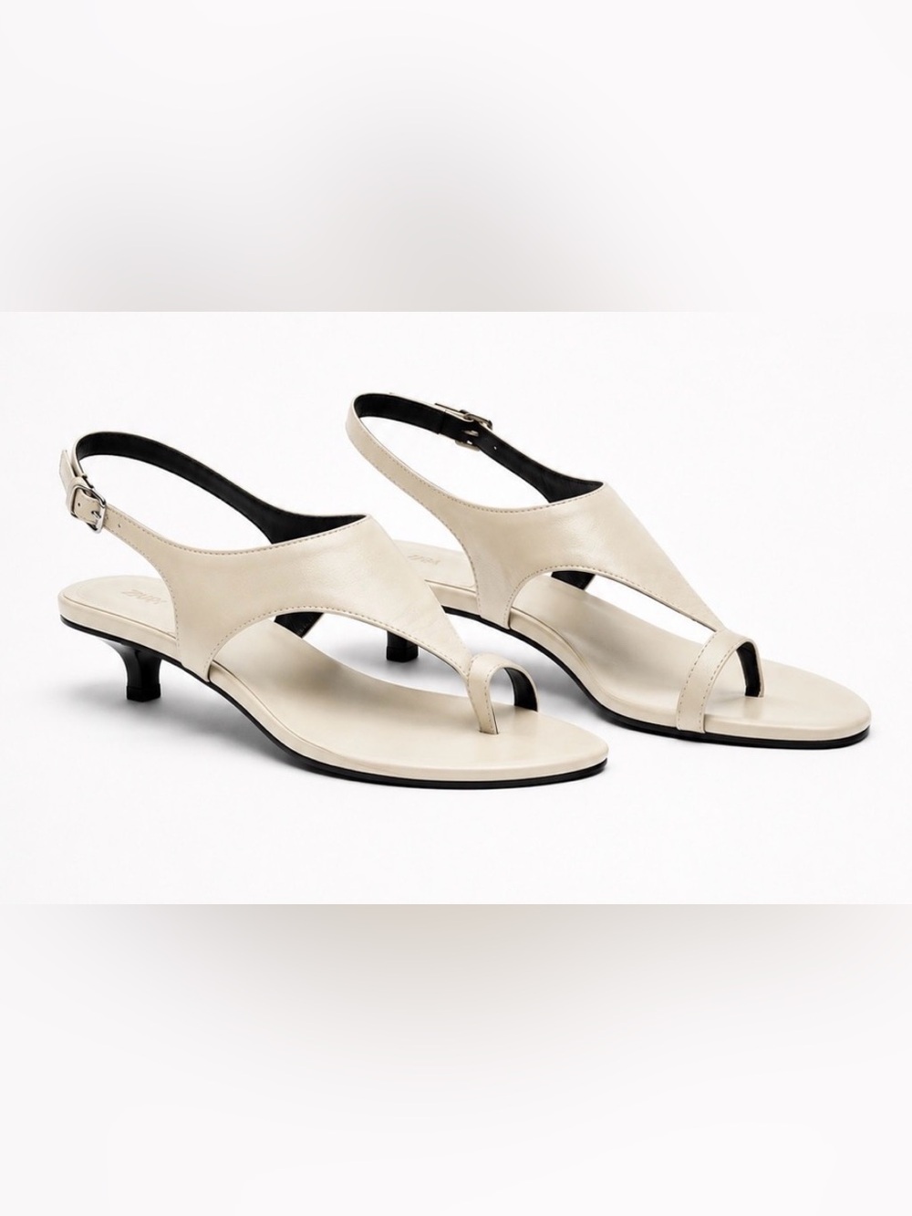 H&M Women’s Cream Slingback Toe-Loop Sandals
